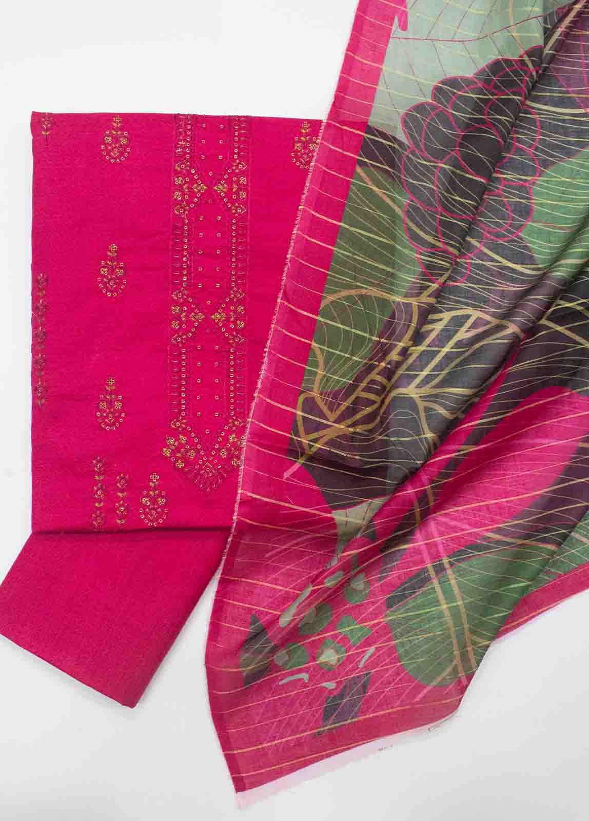 Bin Saeed Fabric - PD-0033-3 Piece Lawn Embroidered UnStitched Suit