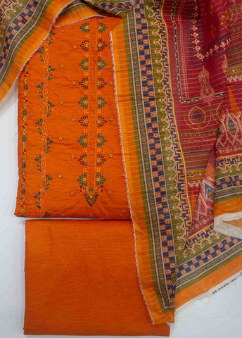 Bin Saeed Fabric - PDE-0026- 3 Piece Lawn Embroidered UnStitched Suit
