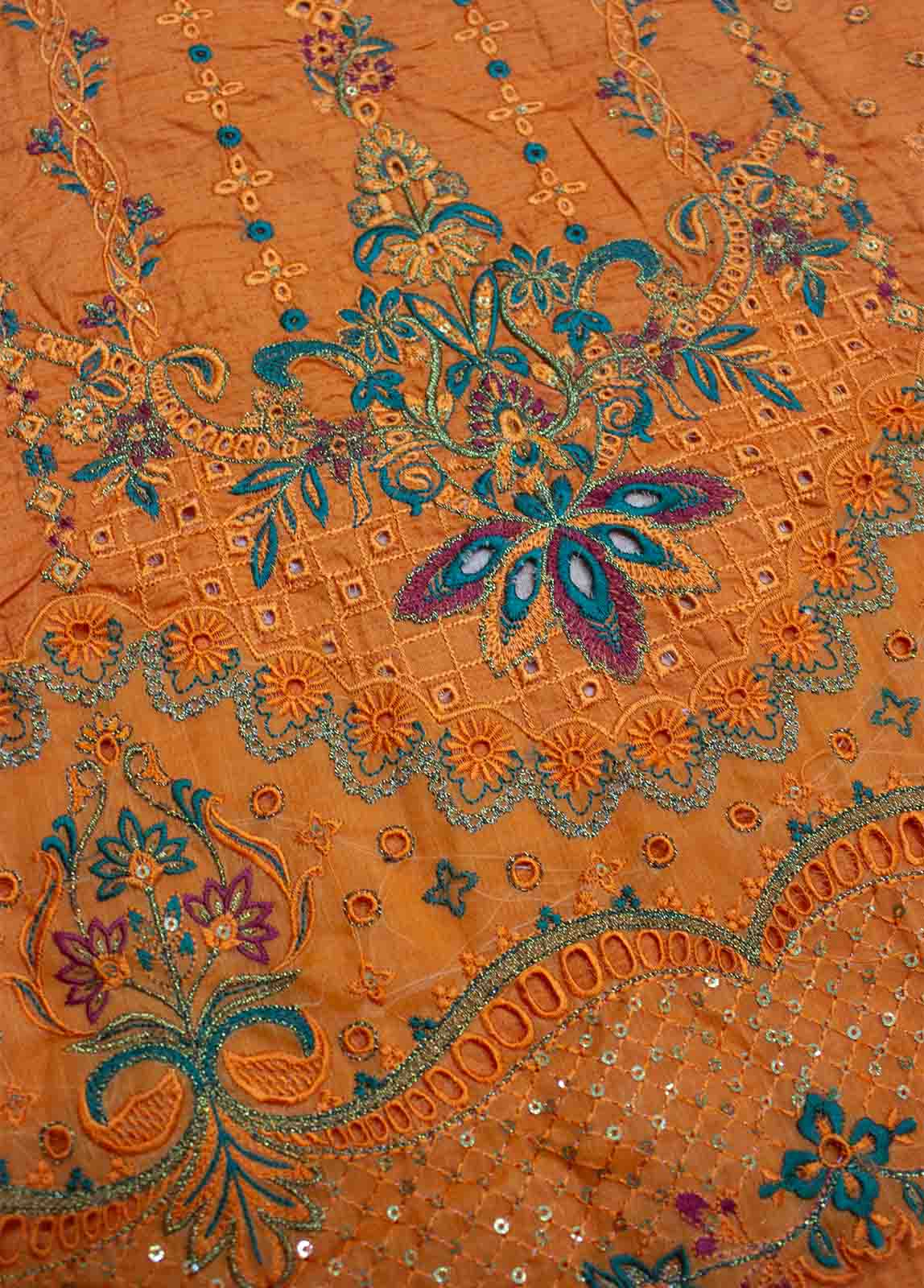 Bin Saeed Fabric - PDE-0026- 3 Piece Lawn Embroidered UnStitched Suit