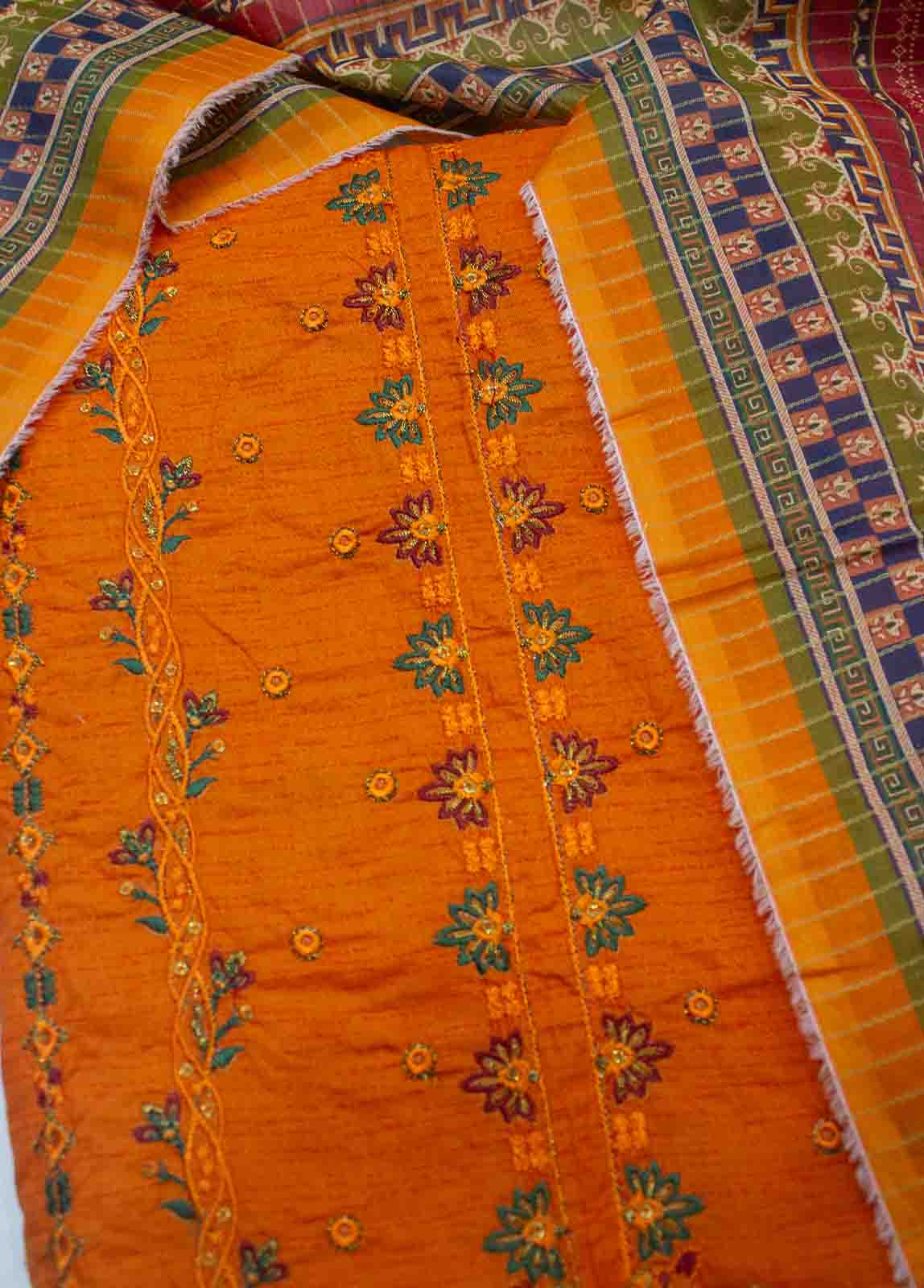 Bin Saeed Fabric - PDE-0026- 3 Piece Lawn Embroidered UnStitched Suit