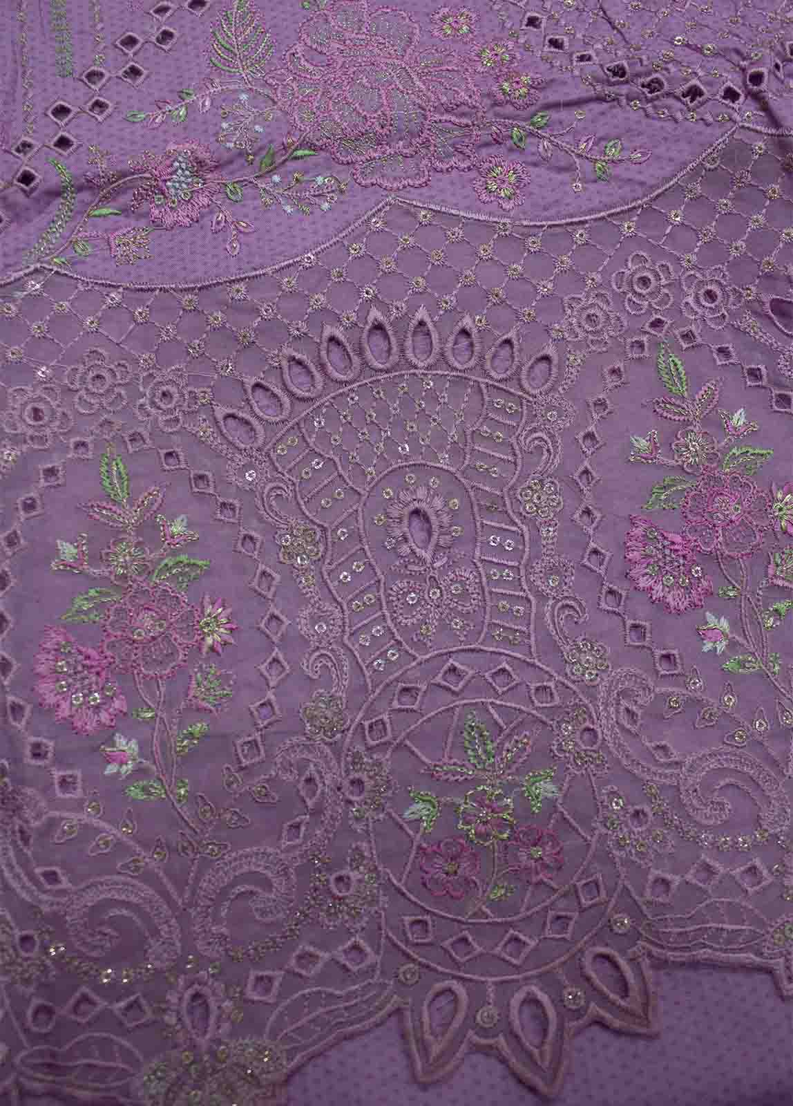 Bin Saeed Fabric - PDE-0092- 3 Piece Lawn Embroidered UnStitched Suit