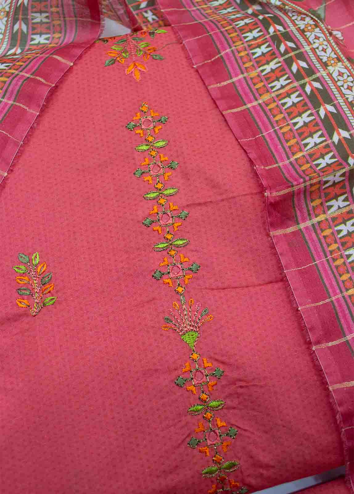 Bin Saeed Fabric - PDE-0093- 3 Piece Lawn Embroidered UnStitched Suit