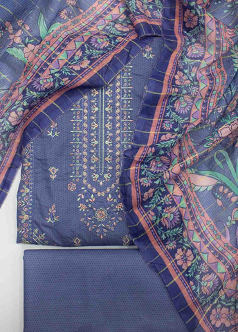 Bin Saeed Fabric - PDE-0094- 3 Piece Lawn Embroidered UnStitched Suit