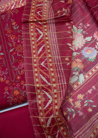 Bin Saeed Fabric - PDE-0095- 3 Piece Lawn Embroidered UnStitched Suit