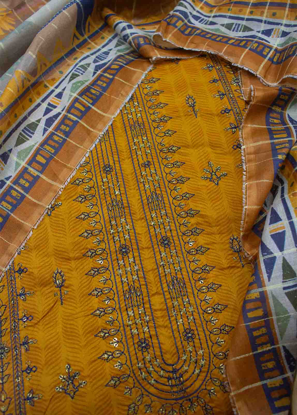 Bin Saeed Fabric - PDE-0099- 3 Piece Lawn Embroidered UnStitched Suit