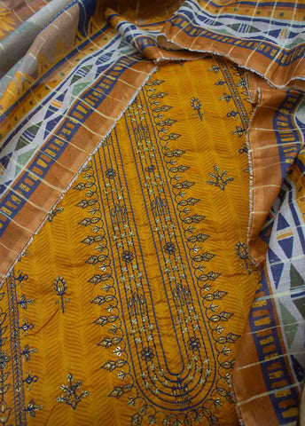 Bin Saeed Fabric - PDE-0099- 3 Piece Lawn Embroidered UnStitched Suit