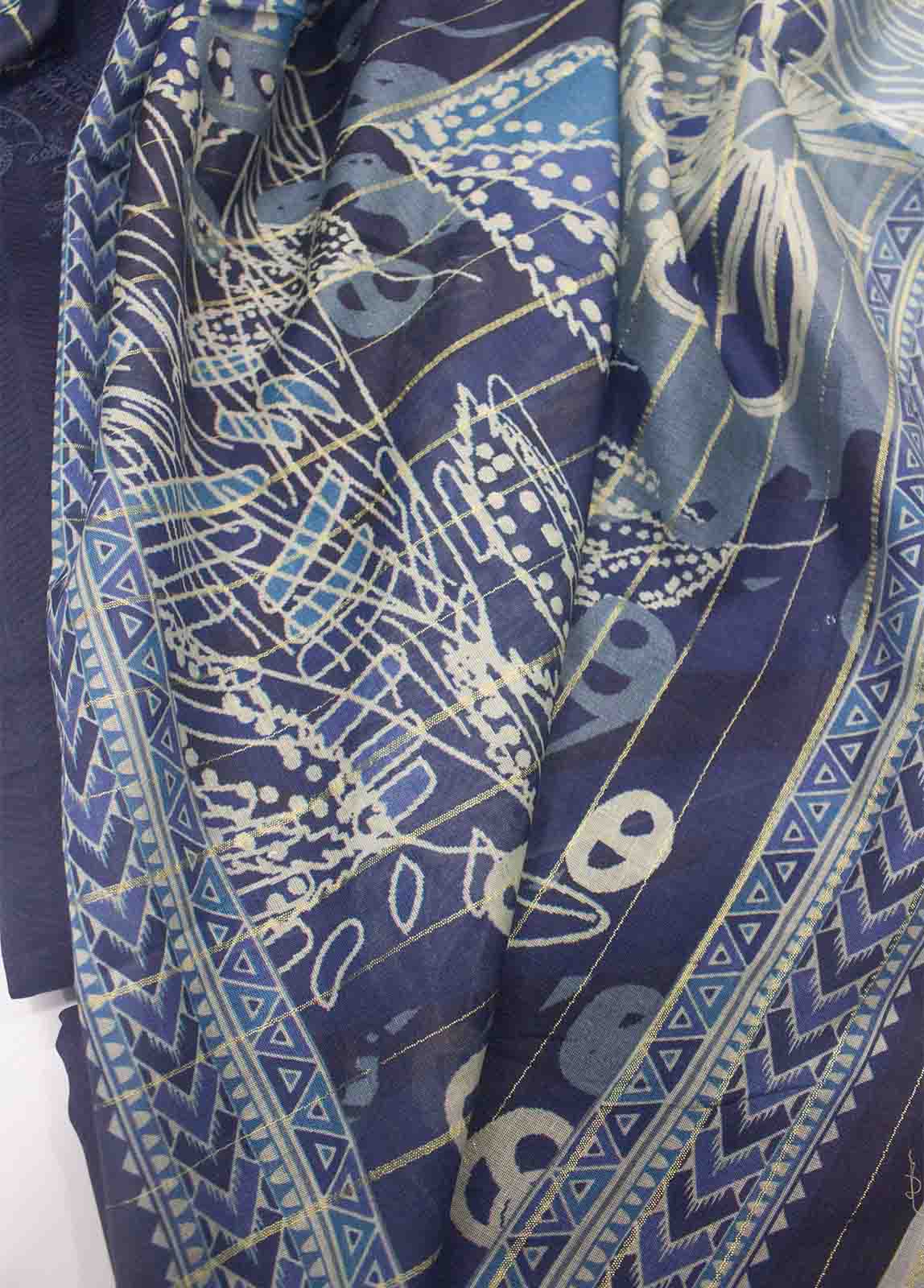 Bin Saeed Fabric - PDE-0100- 3 Piece Embroidered Cotton UnStitched Suit