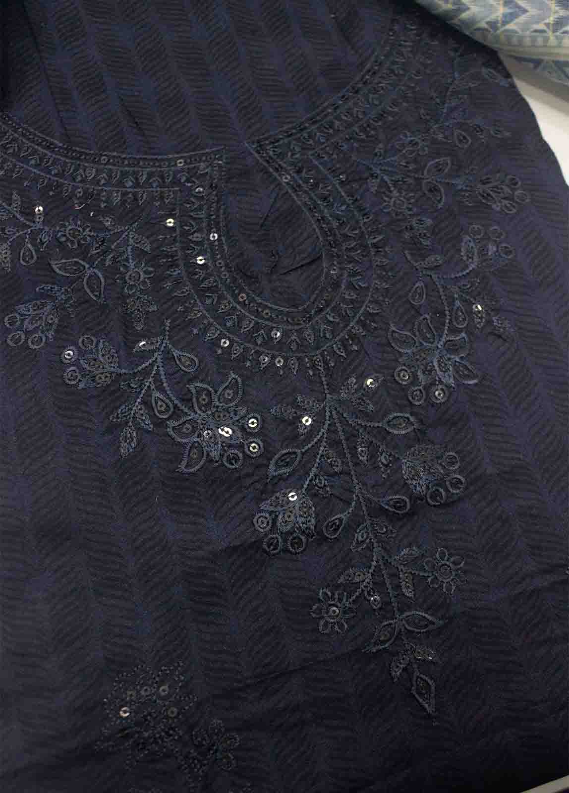 Bin Saeed Fabric - PDE-0100- 3 Piece Embroidered Cotton UnStitched Suit