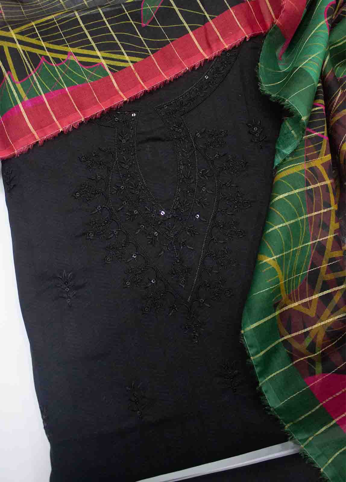 Bin Saeed Fabric - PDE-0101- 3 Piece Lawn Embroidered UnStitched Suit