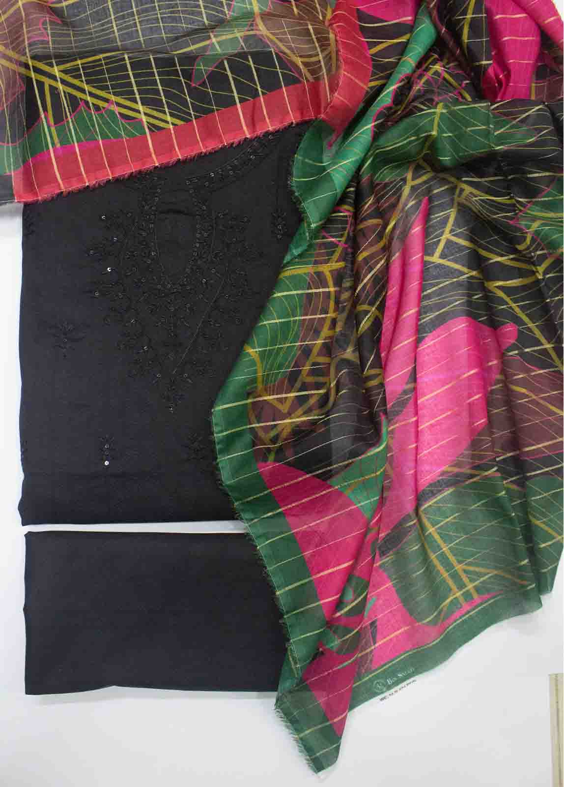 Bin Saeed Fabric - PDE-0101- 3 Piece Lawn Embroidered UnStitched Suit