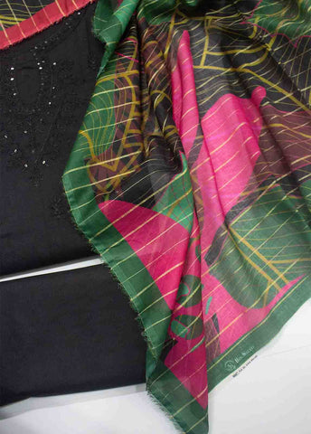 Bin Saeed Fabric - PDE-0101- 3 Piece Lawn Embroidered UnStitched Suit