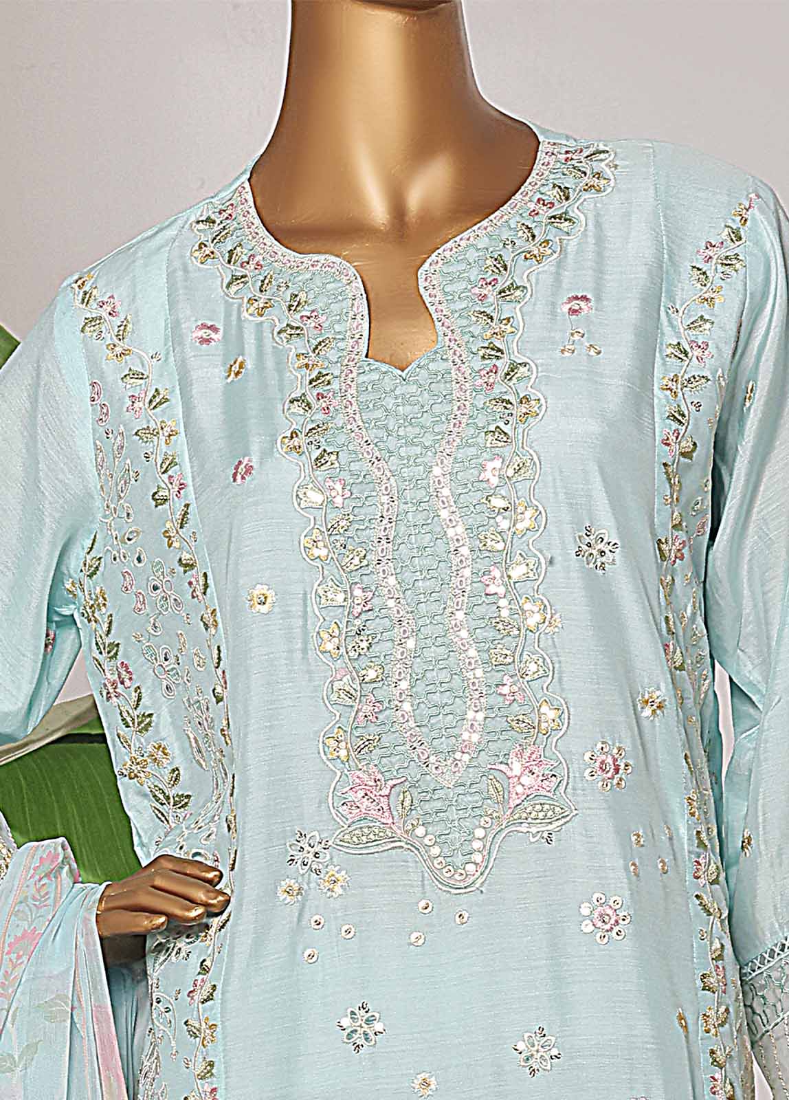 Bin Saeed Fabric - RTCS-001-CS R-65- 3 Piece Luxury Embroidered Stitched Suit