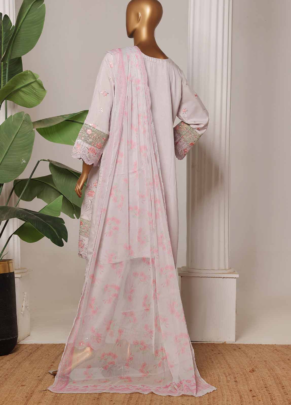 Bin Saeed Fabric - RTCS-0100-CS R-65- 3 Piece Luxury Embroidered Stitched Suit