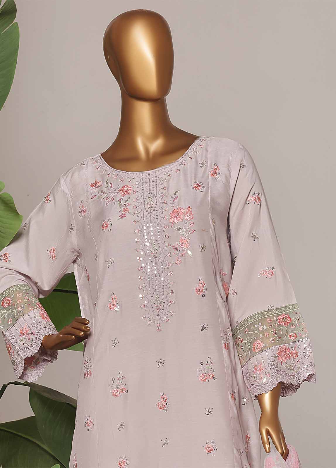 Bin Saeed Fabric - RTCS-0100-CS R-65- 3 Piece Luxury Embroidered Stitched Suit