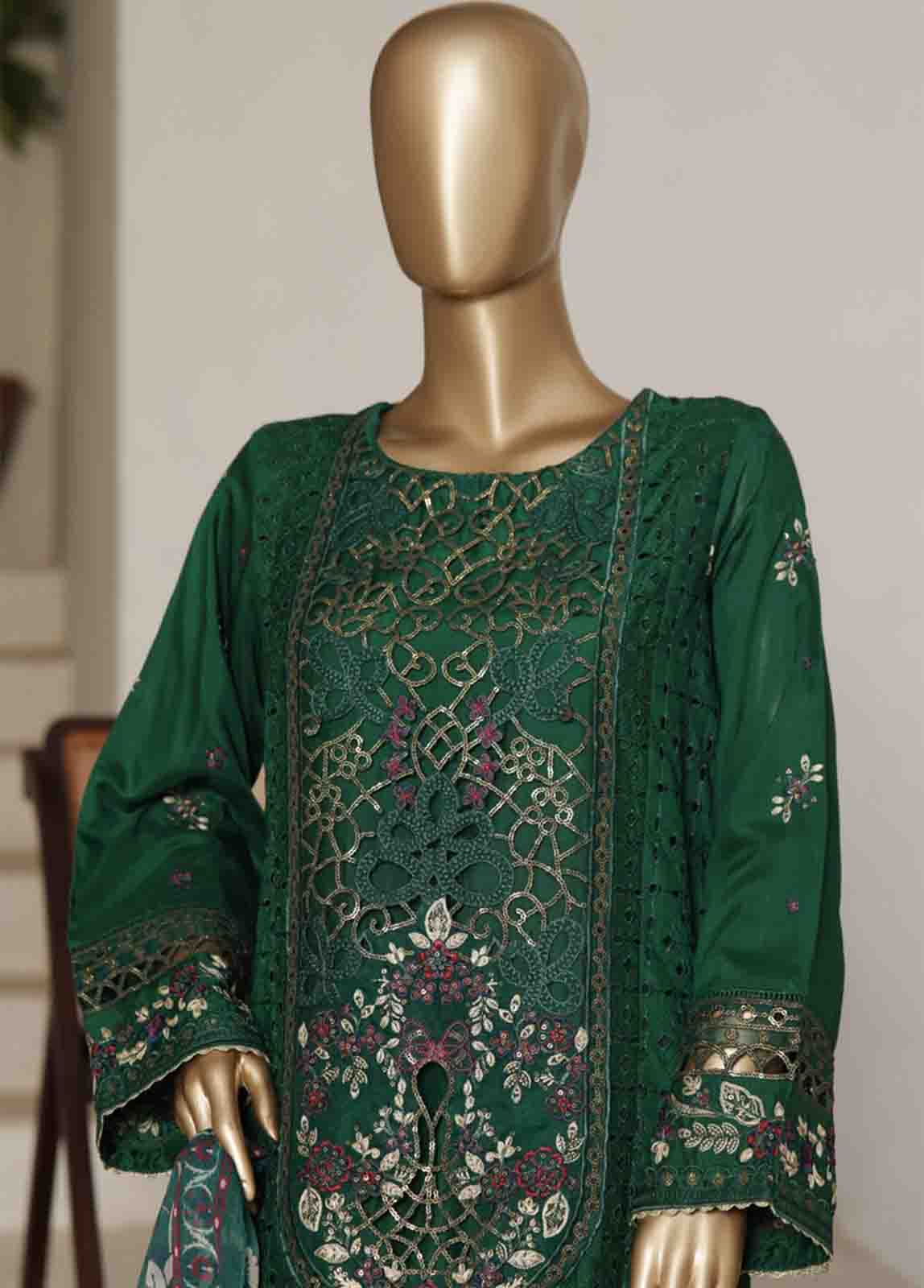 Bin Saeed Fabric - RTCS-0101 R-065- 3 Piece Luxury Embroidered Stitched Suit