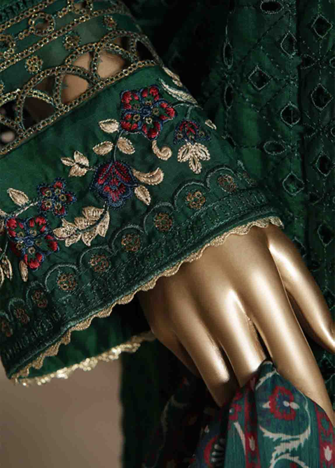 Bin Saeed Fabric - RTCS-0101 R-065- 3 Piece Luxury Embroidered Stitched Suit