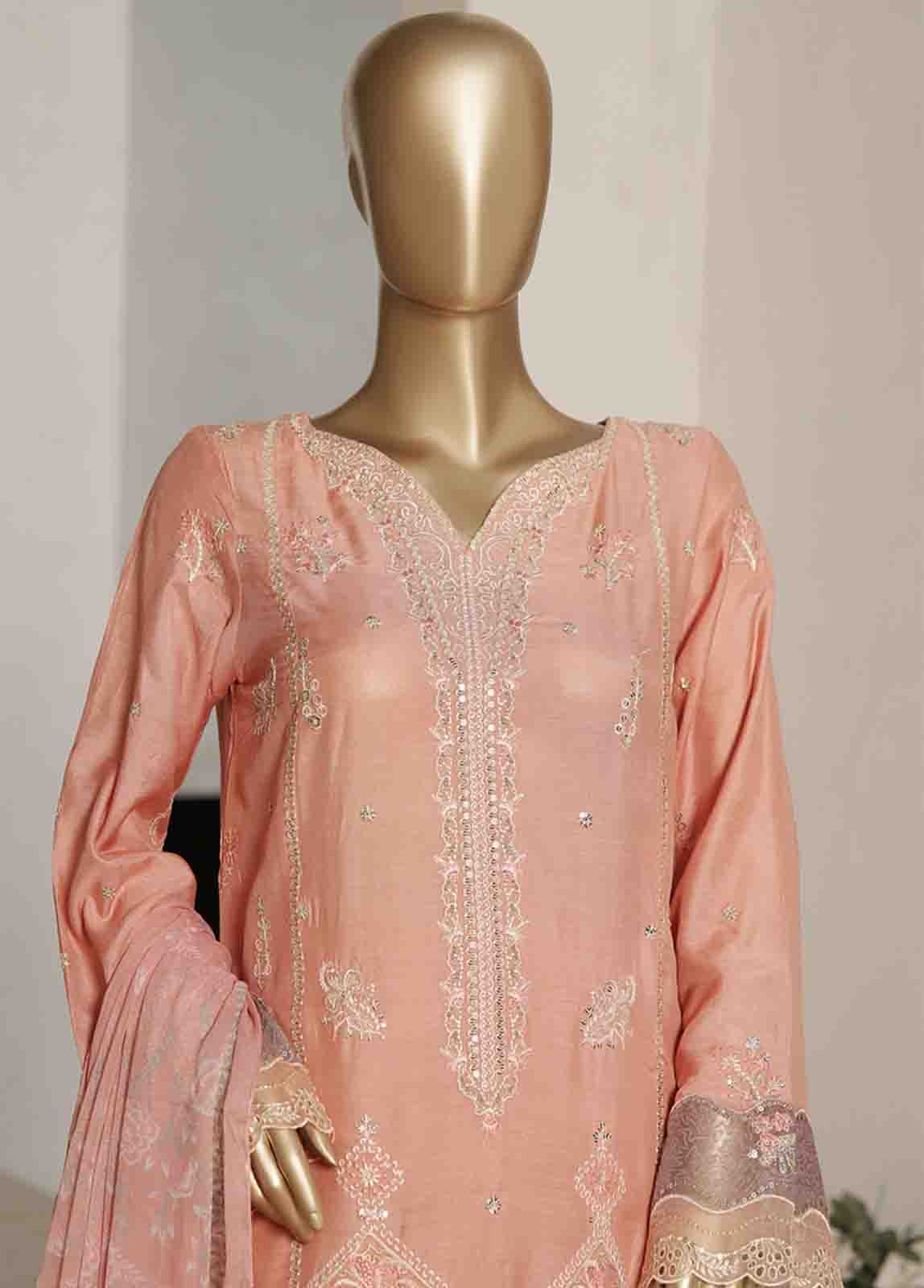 Bin Saeed Fabric - RTCS-0103 R-065- 3 Piece Luxury Embroidered Stitched Suit