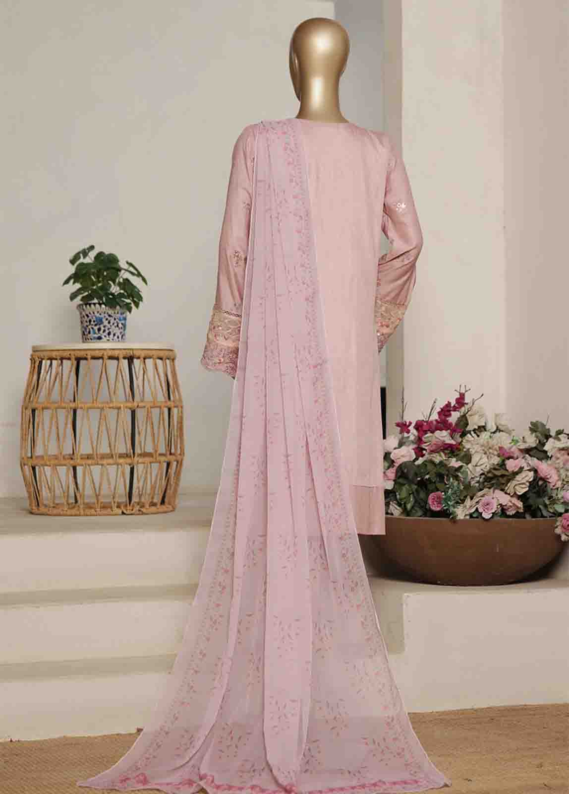 Bin Saeed Fabric - RTCS-0106 R-065- 3 Piece Luxury Embroidered Stitched Suit