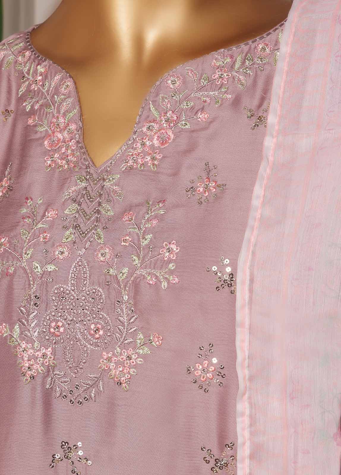 Bin Saeed Fabric - RTCS-0107-CS R-65- 3 Piece Luxury Embroidered Stitched Suit