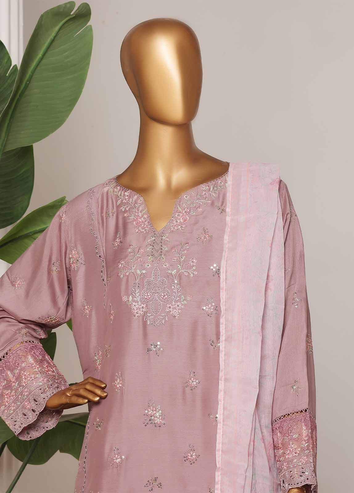 Bin Saeed Fabric - RTCS-0107-CS R-65- 3 Piece Luxury Embroidered Stitched Suit