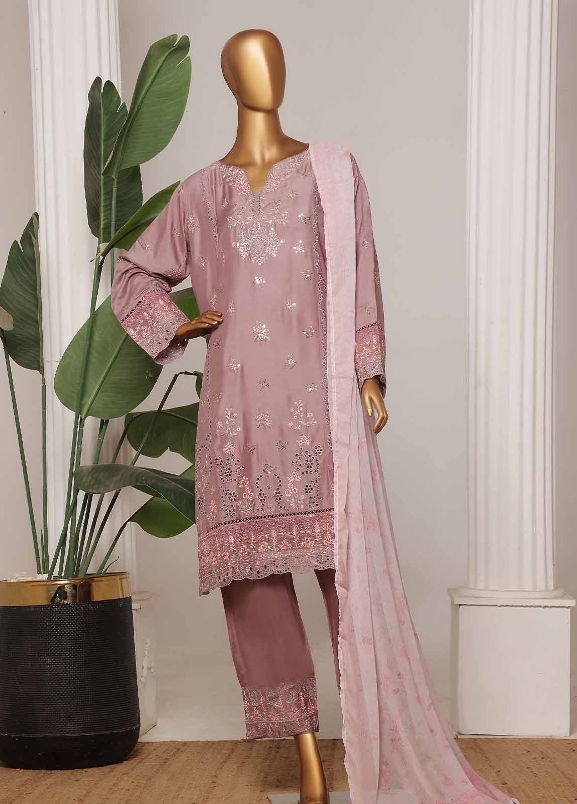 Bin Saeed Fabric - RTCS-0107-CS R-65- 3 Piece Luxury Embroidered Stitched Suit