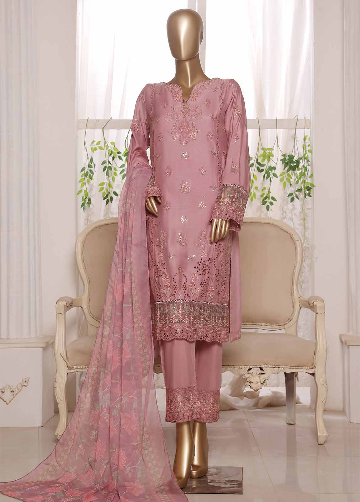 Bin Saeed Fabric - RTCS-0109 R64- 3 Piece Embroidered Stitched Suit