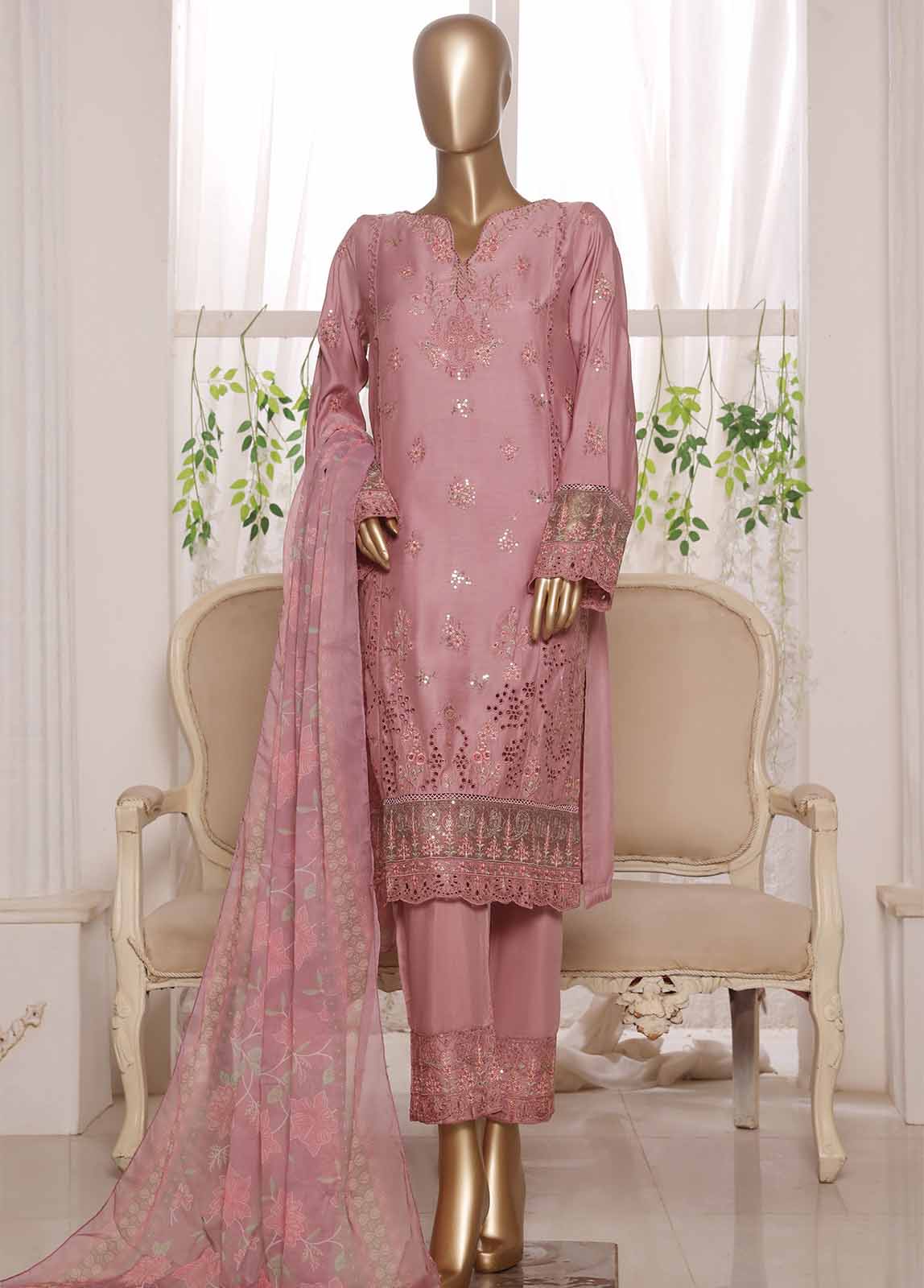 Bin Saeed Fabric - RTCS-0109 R64- 3 Piece Embroidered Stitched Suit