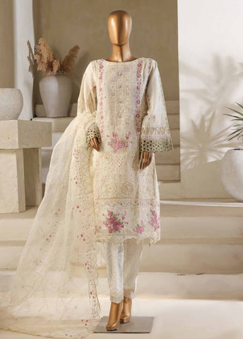 Bin Saeed Fabric - RTS-0017 M- 3 Piece Organza Stitched Suit