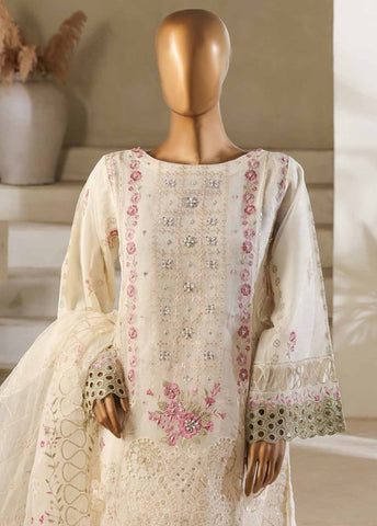 Bin Saeed Fabric - RTS-0017 M- 3 Piece Organza Stitched Suit