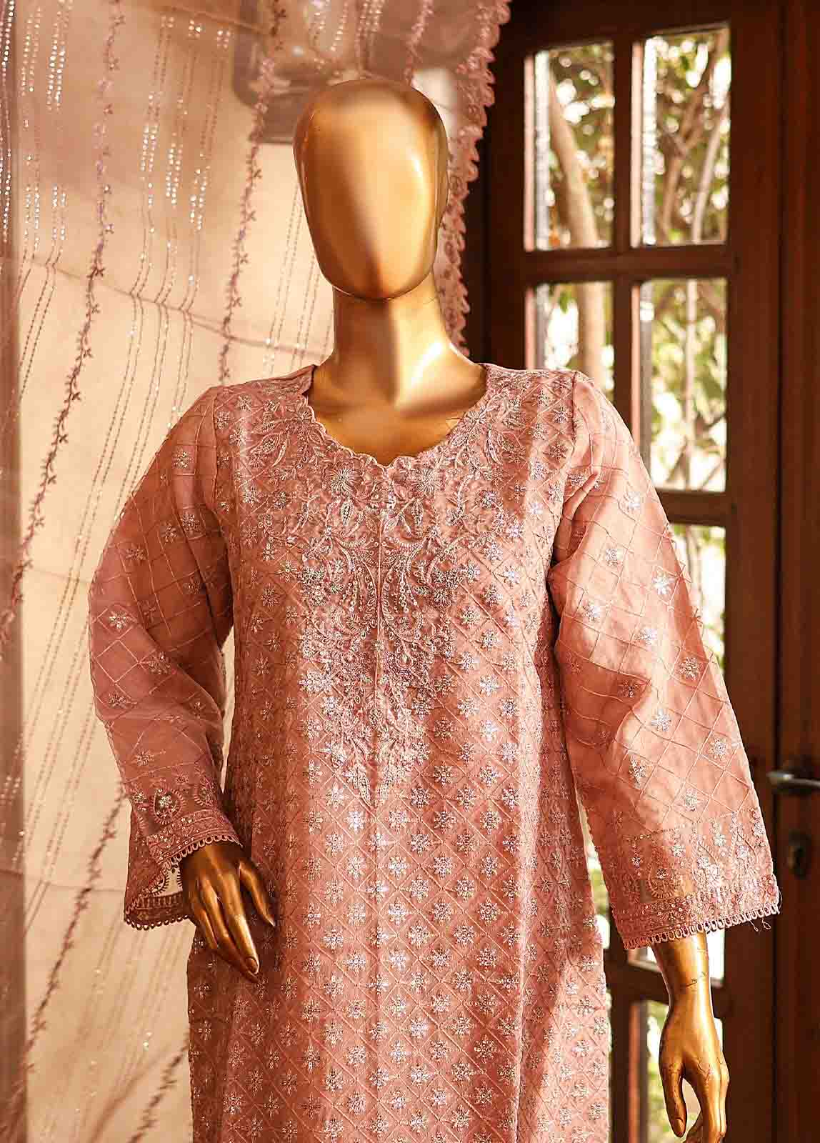 Bin Saeed Fabric - RTS-002 - 3 Piece Embroidered Organza