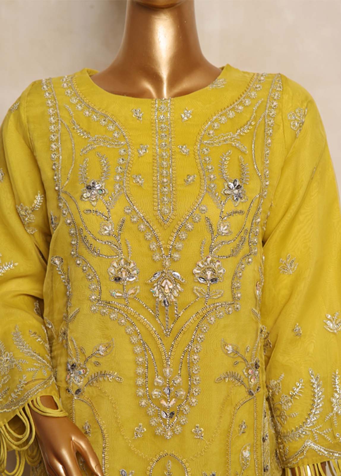 Bin Saeed Fabric - RTS-003 A- 3 Piece Embroidered Organza