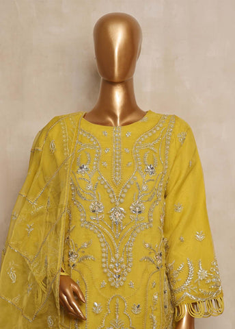 Bin Saeed Fabric - RTS-003 A- 3 Piece Embroidered Organza