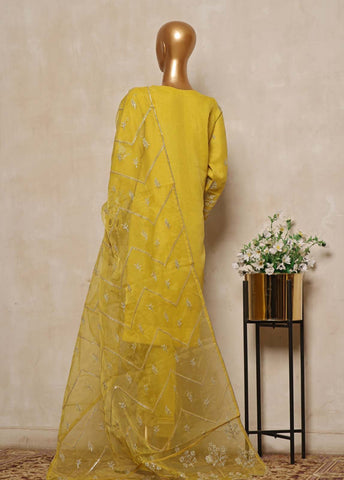 Bin Saeed Fabric - RTS-003 A- 3 Piece Embroidered Organza