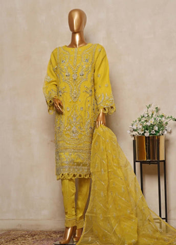 Bin Saeed Fabric - RTS-003 A- 3 Piece Embroidered Organza