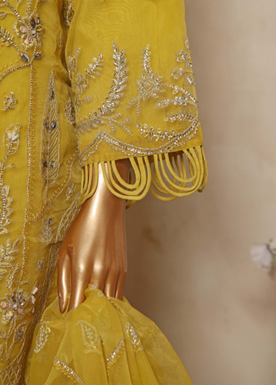 Bin Saeed Fabric - RTS-003 A- 3 Piece Embroidered Organza