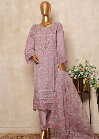 Bin Saeed Fabric - RTS-003 B- 3 Piece Embroidered Organza
