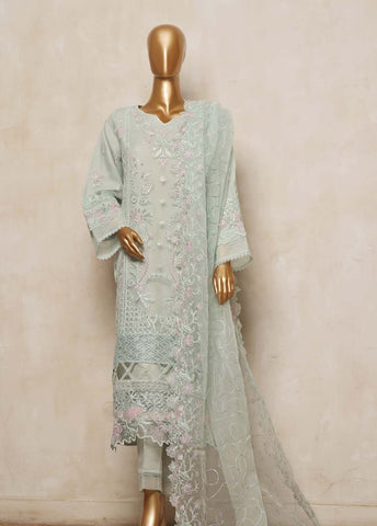 Bin Saeed Fabric - RTS-005- 3 Piece Embroidered Organza