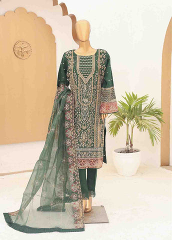 Bin Saeed Fabric - RTS-006- 3 Piece Embroidered Organza