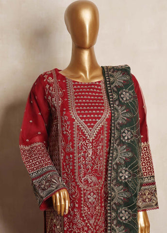 Bin Saeed Fabric - RTS-006- 3 Piece Embroidered Organza