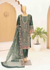 RTS-006- 3 Piece Embroidered Organza