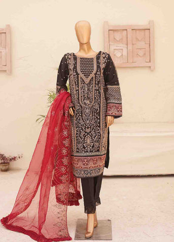 Bin Saeed Fabric - RTS-006 E- 3 Piece Embroidered Organza