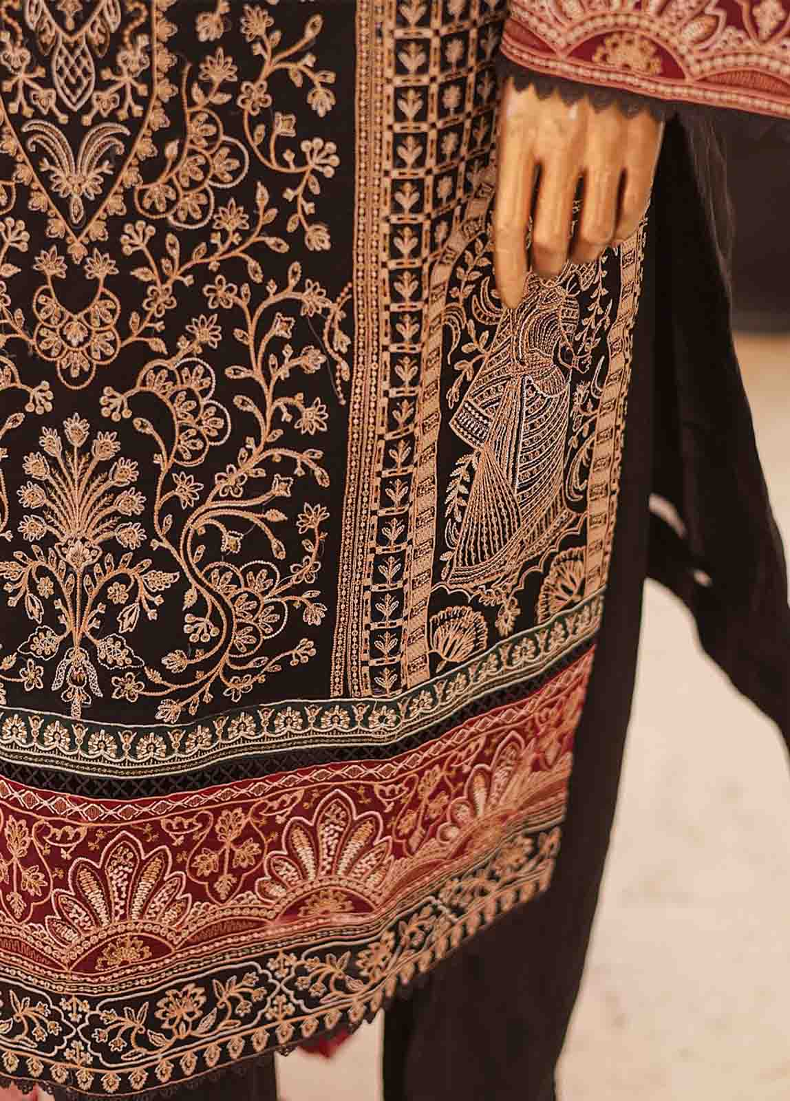 Bin Saeed Fabric - RTS-006 E- 3 Piece Embroidered Organza