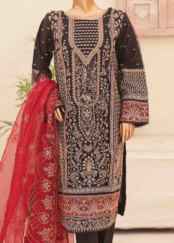 Bin Saeed Fabric - RTS-006 E- 3 Piece Embroidered Organza