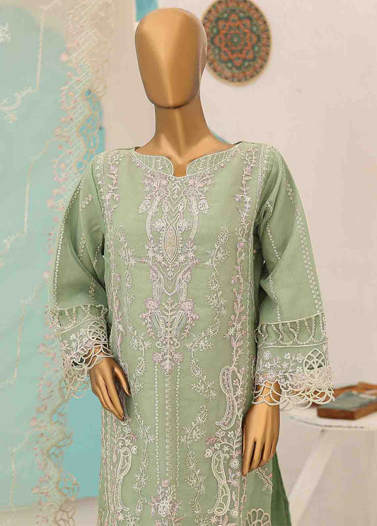Bin Saeed Fabric - RTS-007 J R72 - 3 Piece Embroidered Organza