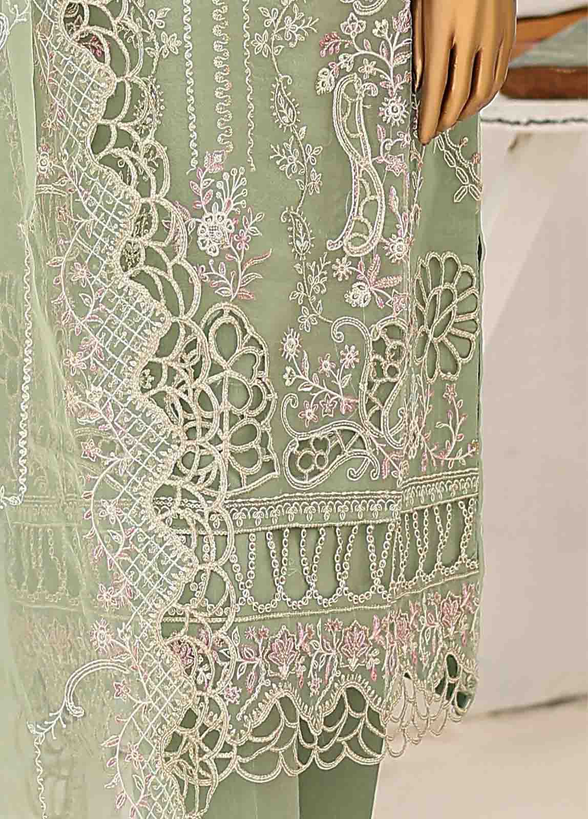 Bin Saeed Fabric - RTS-007 J R72 - 3 Piece Embroidered Organza