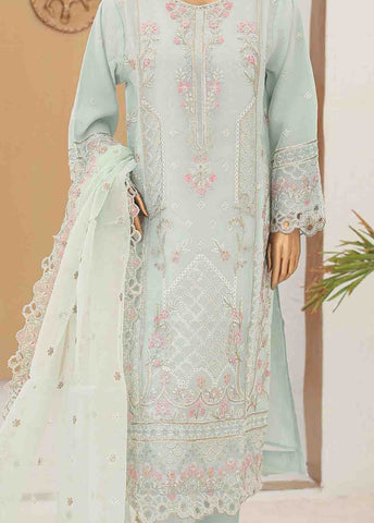 Bin Saeed Fabric - RTS-008- 3 Piece Embroidered Organza