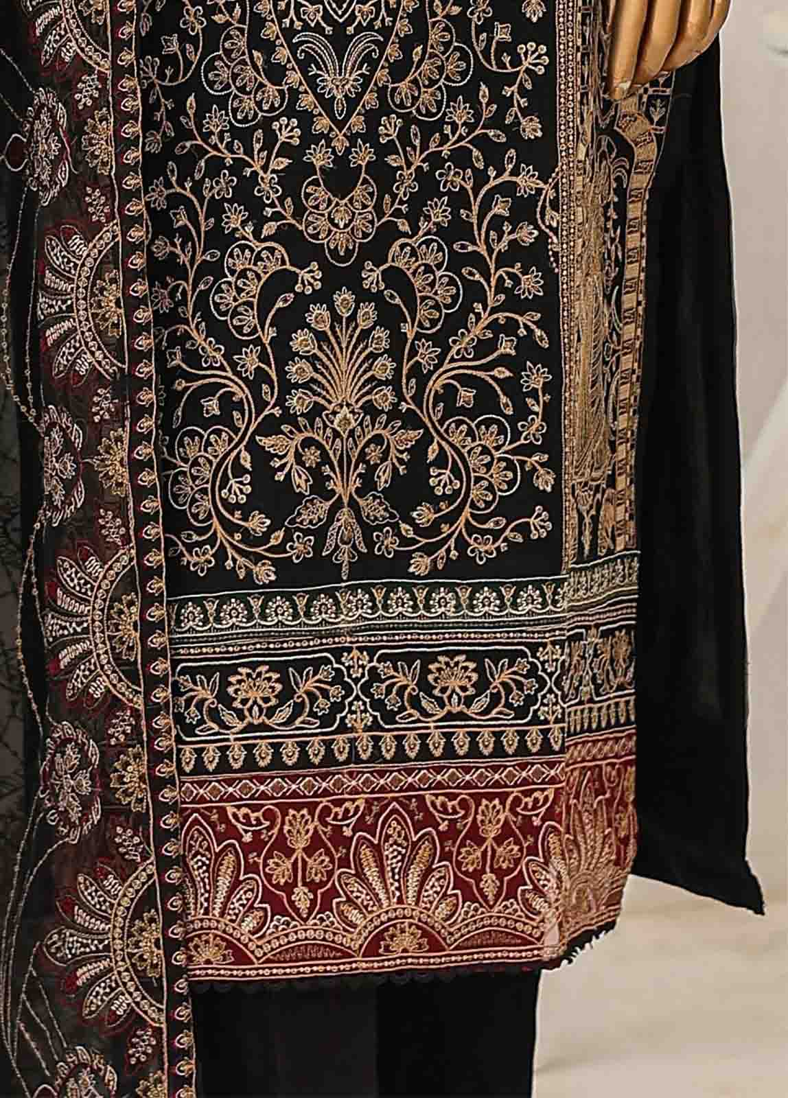 Bin Saeed Fabric - RTS-010 J- 3 Piece Embroidered Organza