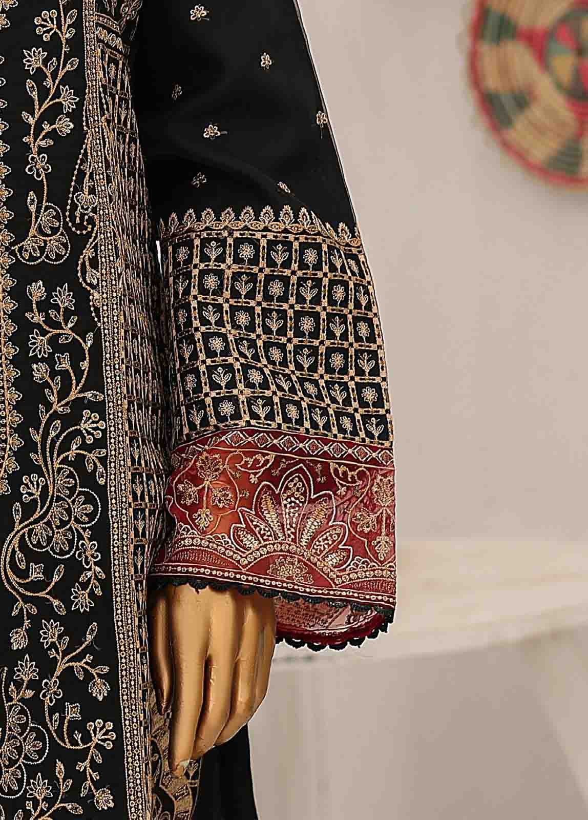 Bin Saeed Fabric - RTS-010 J- 3 Piece Embroidered Organza