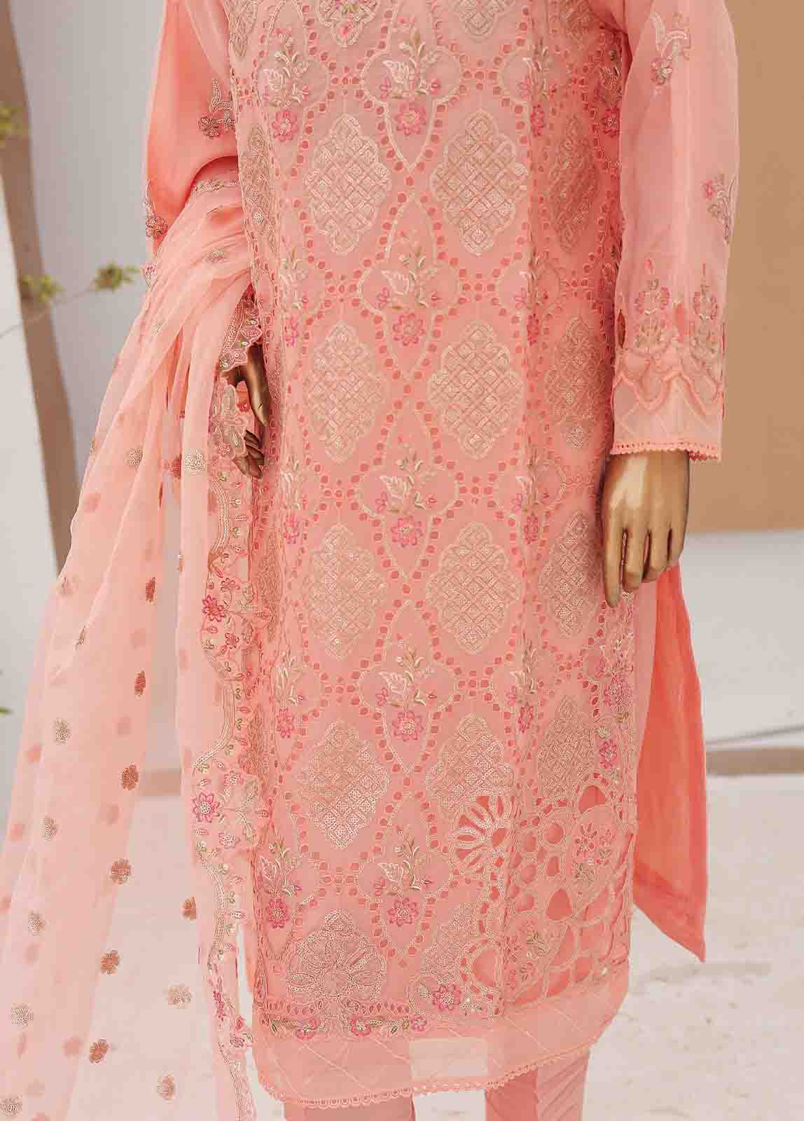 Bin Saeed Fabric - RTS-011- 3 Piece Embroidered Organza