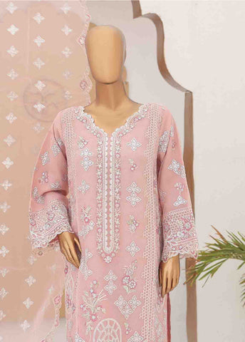 Bin Saeed Fabric - RTS-012- 3 Piece Embroidered Organza